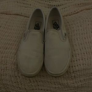 White Slip On Vans